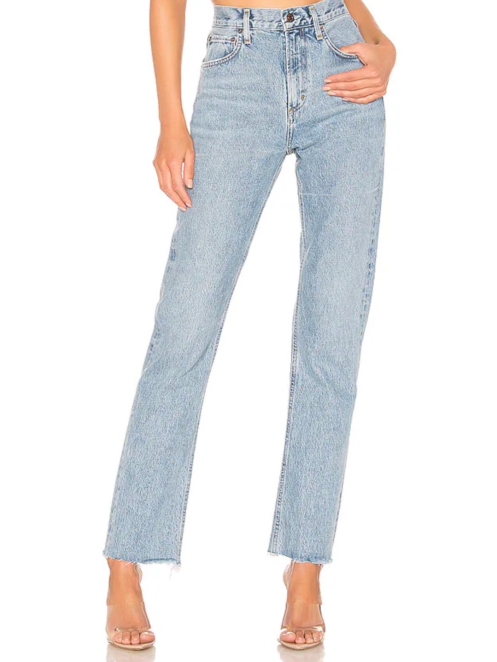 Agolde Cherie High Rise Straight Jeans in Merit